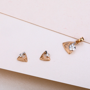 18CT Rose Gold Diamond Pendant Set RPS08