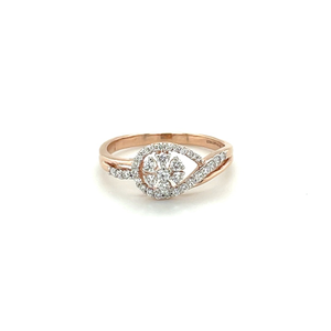 Round Diamond Halo Fiançailles Ring in 14k R