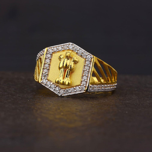 916 Gold Ashok Stambh Design Ring