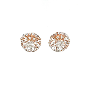 Traditional Diamond Stud Earring in 18K Rose 