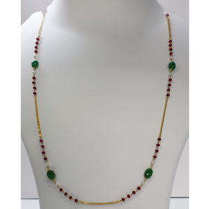 18k gold multicolor chain with panna mani