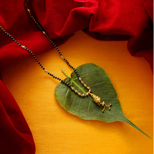 Slender gold mangalsutra design 22k