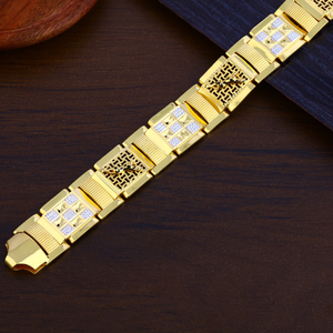 Mens Gold Plain Casting Bracelet-MPB131