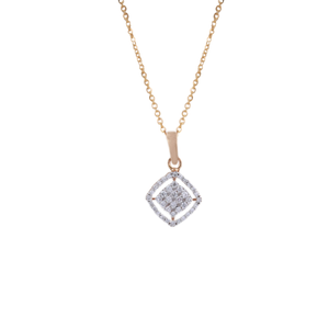 18K Rose Gold Lab Grown Round Diamond Pendant