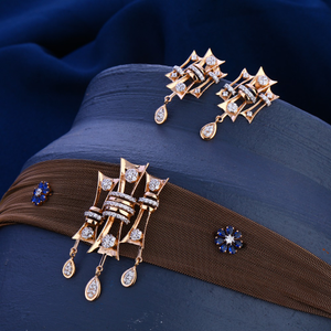 750 Rose Gold CZ  Classic Diamond Necklace Se