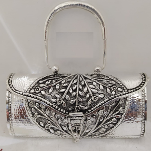 hallmarked silver handbag in snake skin textu