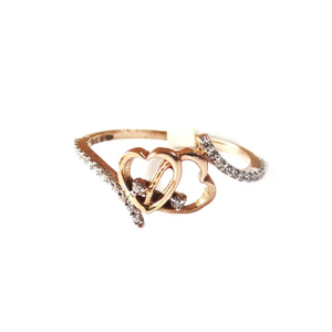 18k rose gold heart shape ring mga - rgr0019