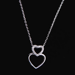 925 silver combo heart with link chain