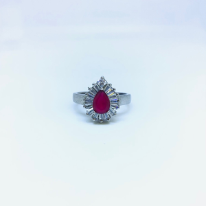 FANCY STERLING SILVER STONE RING