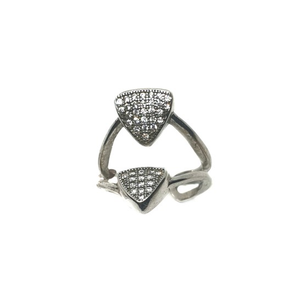 925 Sterling Silver Triangle Shape Ring MGA -