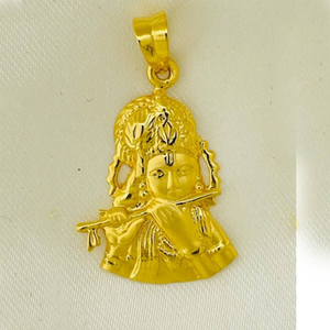 22k Gold Plain Krishna Design Pendants
