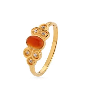 Natural Carnelian Ring, Oval Carnelian Ring, 