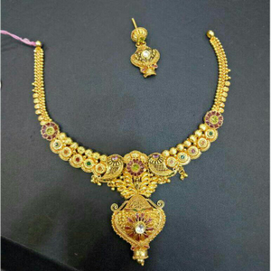 Gold Antique Kundan Necklace Set