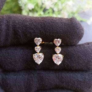 925 silver heart with solitaire  drop screw b