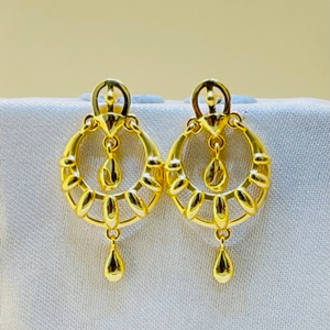 22k Yellow Gold Traditional Chandbali Plain E