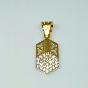 18K Gold CZ Unique Pendant DJP48