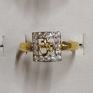 22kt/916 Gold Diamond Ladies Om Ring