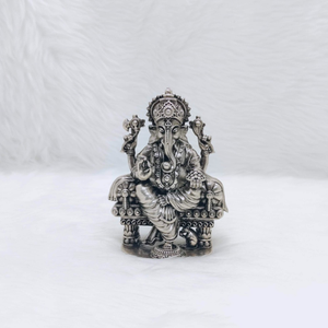 Hallmarked silver ganesh idol in high antique
