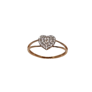 18K Rose Gold Heart Shape Designer Ring MGA -