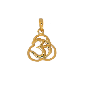 22k yellow gold plain om pendant