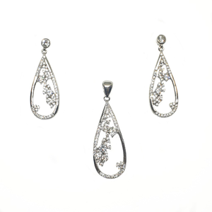 925 Sterling Silver Modern Pendant Set MGA - 