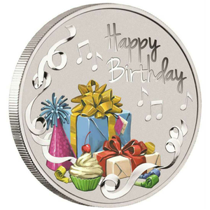 999 Happy Birthday Coloring Gift Round Coin M