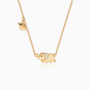 Golden elephant charm necklace