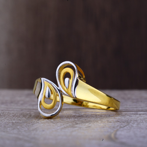 Ladies 22K Gold Fancy Rodium Ring -LPR103