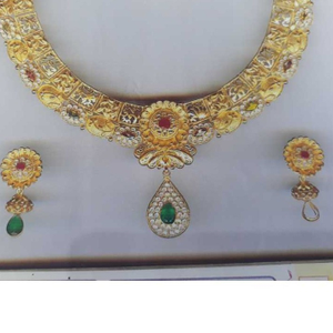 22KT Gold Ladies Fancy Jadtar Necklace Set