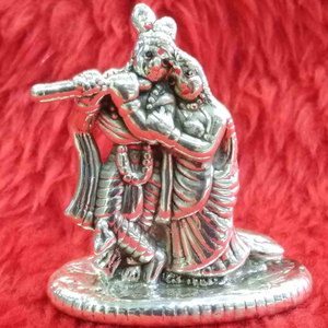 Silver bhagwan shri krishna & radha rani 
