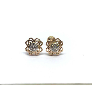 18k Ladies Fancy Rose Gold Earring E-60509
