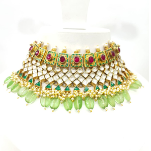 handmade emeral and ruby stone work with Trad