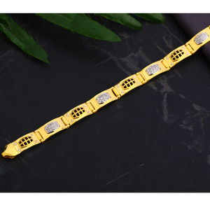 916 Gold Gentlemen's  Fancy CZ Casting Bracel