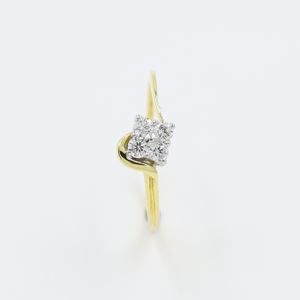 14Kt Yellow Gold Fansy Delicate Ring For Wome