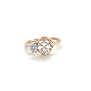 Blumen Diamond Oval Cluster ring in 14k Rose 