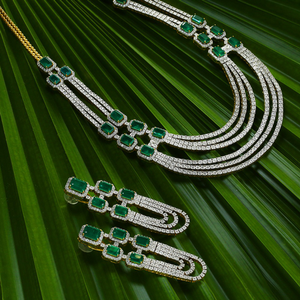 Attractive Green Colour Stone Necklace Set