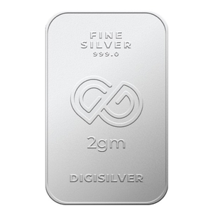 Digigold 2 gram silver mint bar 24k (99.9%)