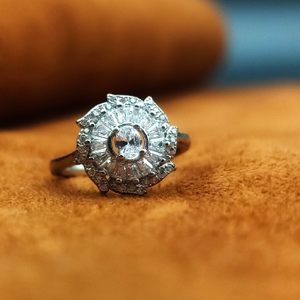 Silver Zircon Sunrise Ring