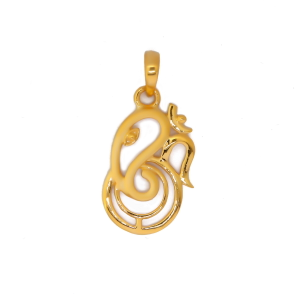 22k yellow gold divine ganesh pendant
