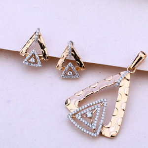 18CT Rose Gold Diamond Hallmark Pendant Set R