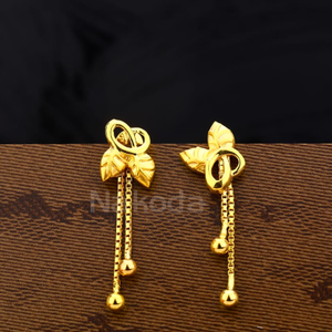 916 Gold Ladies Designer Plain Earrings LPE35