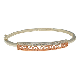 925 Sterling Silver Rose Plated Designer Brac
