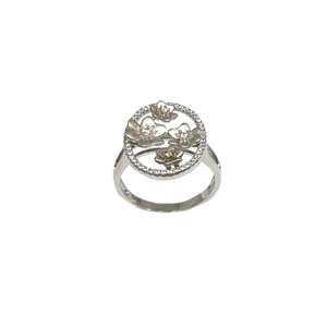 Flower Ring With Matte Finish In 925 Sterling