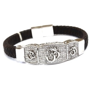 925 Sterling Silver Gents Om Kada Bracelet MG