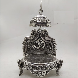 Hallmarked 925 real silver singhasan in antiq