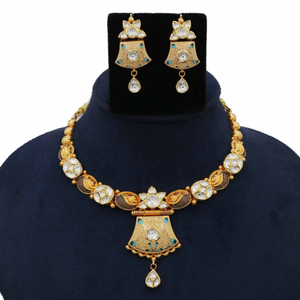 916 Gold Attractive Floral Pearl Light-weight