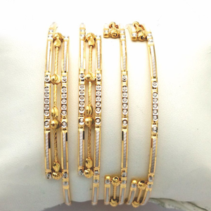 Gold Hallmark Plain + Tar + Mani Bangle - Sml