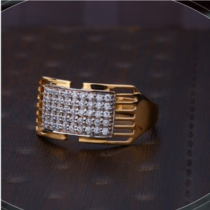 22k gold elegant cz ring for mens r18-1012