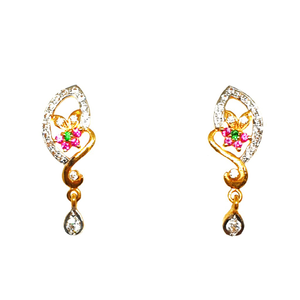 22K Gold Flower Shaped Earrings MGA - BTG0227