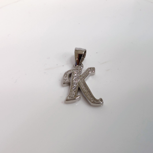 925 silver K alphabet pendant